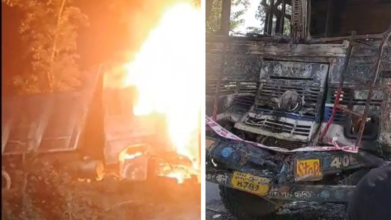 कटिहार: ट्रकों की टक्कर के बाद गाड़ी में लगी आग, ड्राइवर की जिंदा जलकर मौत