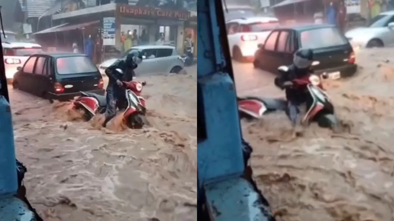 तेज बारिश ने बढ़ाई गोवा की मुसीबतें, स्कूटी सवार बहा, अगले 48 घंटे भारी