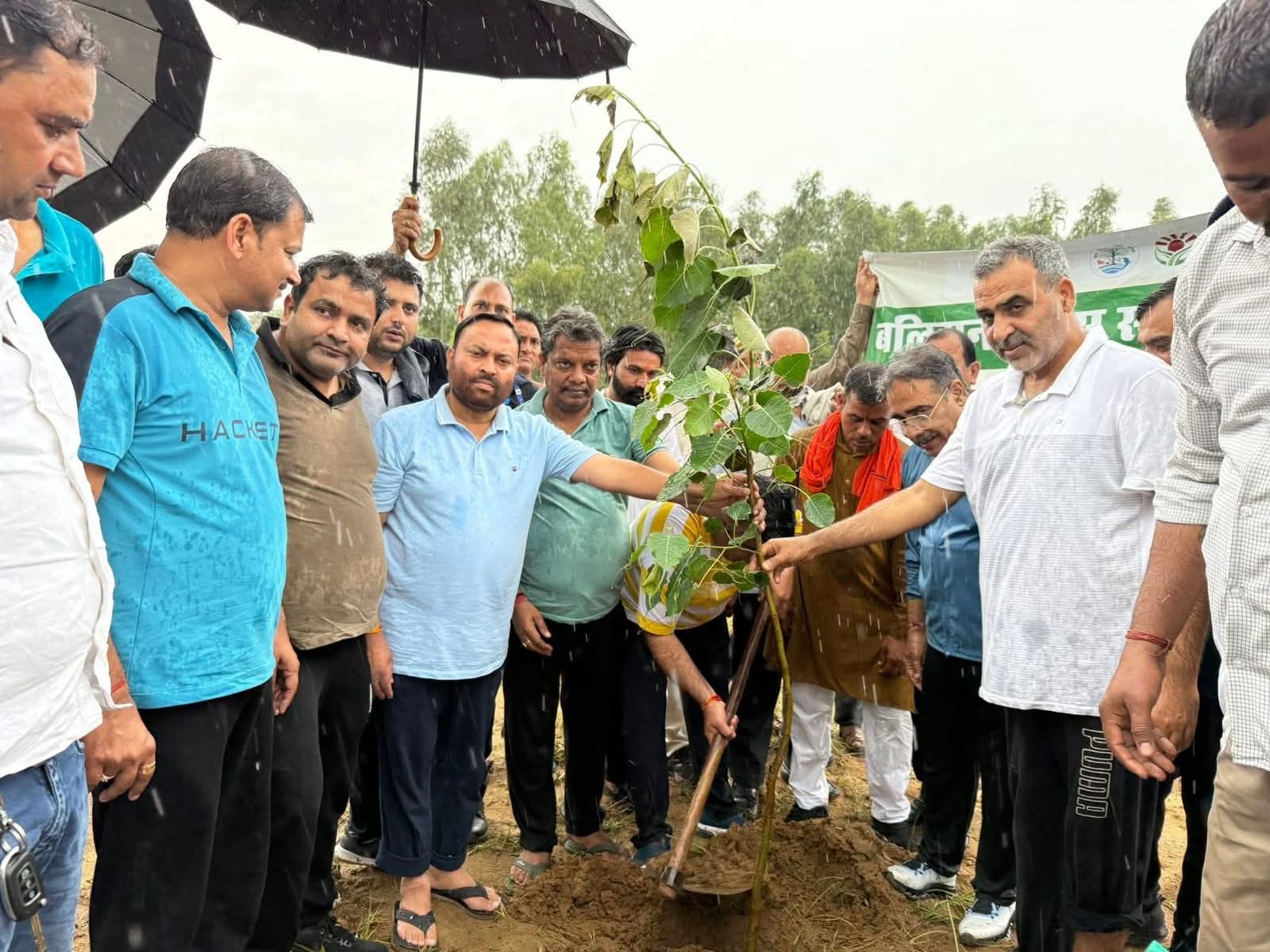 डॉ. श्यामा प्रसाद मुखर्जी की पुण्यतिथि पर काऊ सेंक्चुरी में वृक्षारोपण और वाटिका स्थापना