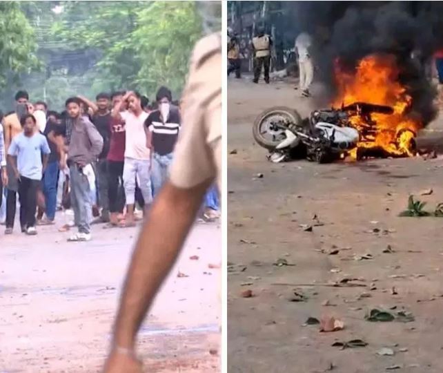रवींद्रनगर में दो गुटों की झड़प में हिंसा भड़की, पुलिस पर पथराव और आगजनी