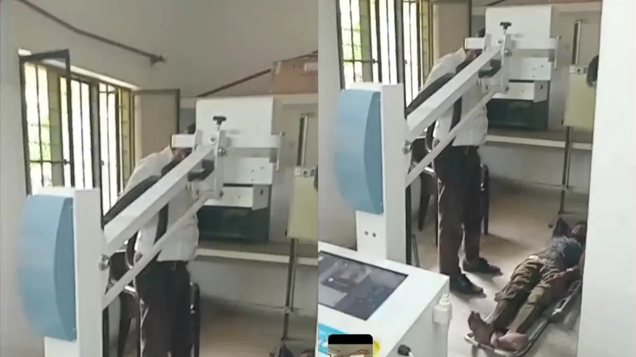 बिजनौर के सरकारी अस्पताल में घायल सफाईकर्मी का जमीन पर किया गया एक्स-रे, जांच के आदेश