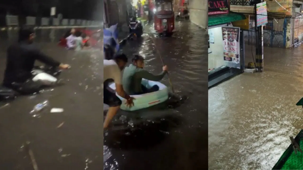 दिल्ली में तेज बारिश से मौसम सुहाना, जलभराव से सड़कों पर लगा जाम