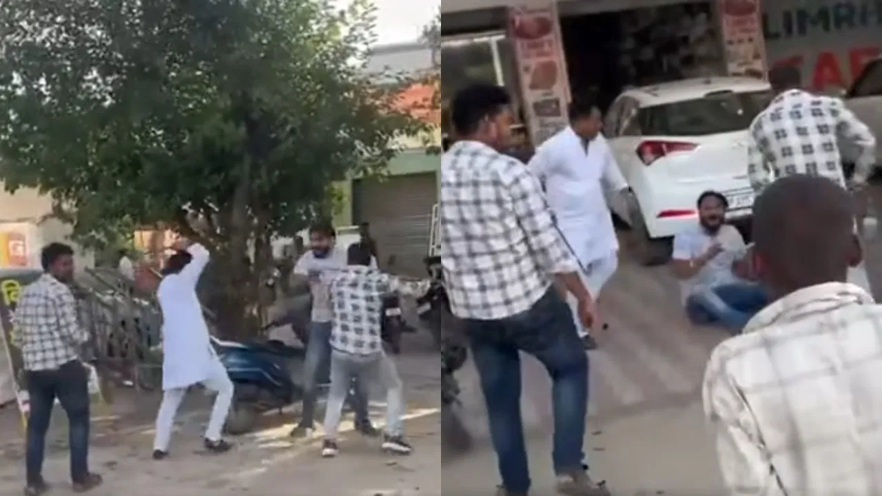 मुरादाबाद में भाजपा नेता के पति ने बीच सड़क पर युवक को लोहे की रॉड से पीटा