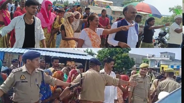 बाढ़ पीड़ितों ने जलशक्ति मंत्री स्वतंत्र देव सिंह के सामने किया हंगामा
