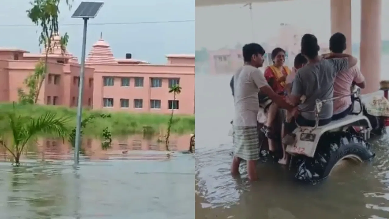 भारी बारिश से मां शाकुंभरी यूनिवर्सिटी जलमग्न, कुलपति को ट्रैक्टर से निकालना पड़ा