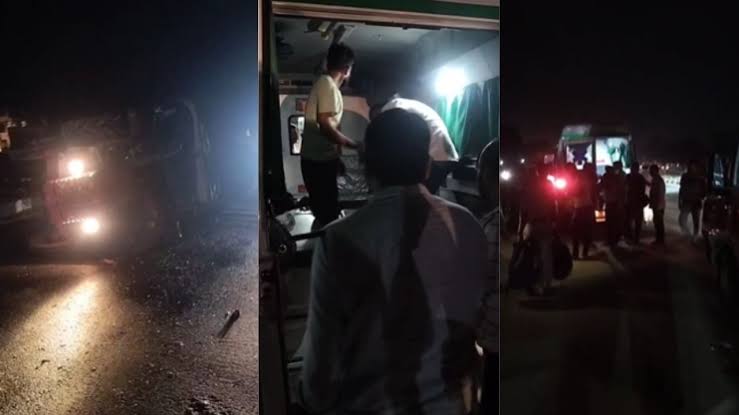 लखनऊ में बस खाई में गिरी ! 5 की मौत, 20 से अधिक घायल