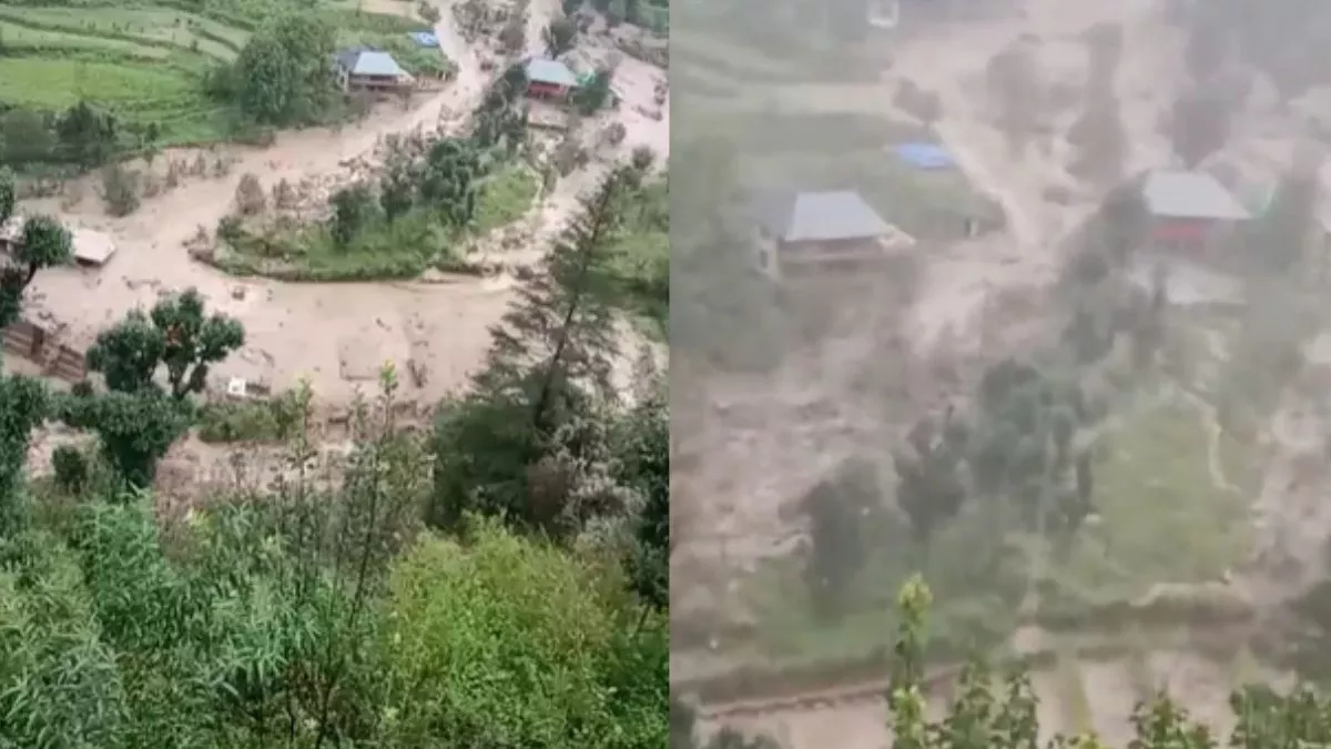 कुल्लू में शिली राजगिरी पंचायत में बादल फटने से मलबा घरों तक, लोग सुरक्षित